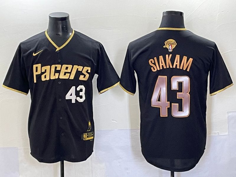 Men 2025 Indiana Pacers #43 Siakam Black Joint Name NBA Jersey style 5